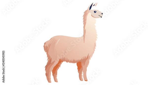 Fototapeta alpaca with a sign