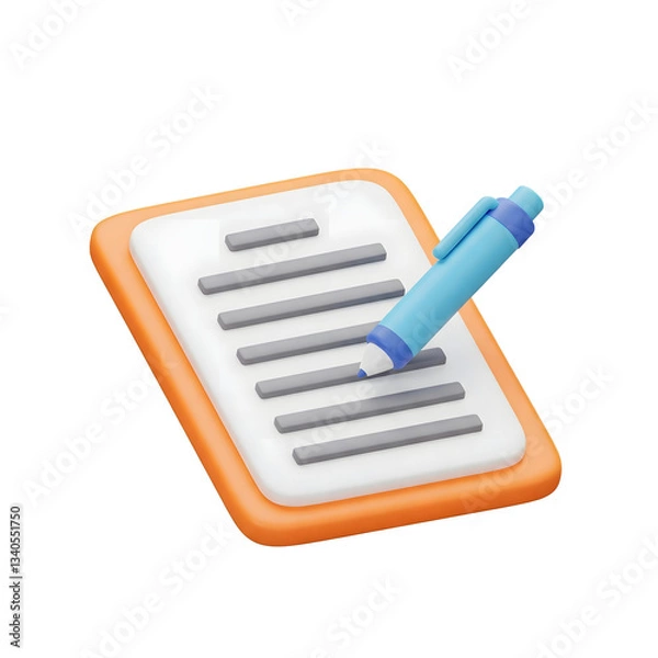 Obraz 3d rendering writing icon PNG transparent 