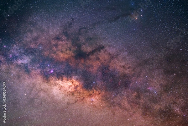 Obraz The center of milky way galaxy with stars and space dust in the universe