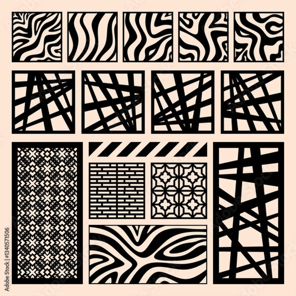 Fototapeta Exploring Texture and Movement Through Bold, Abstract Cut-Out Panels