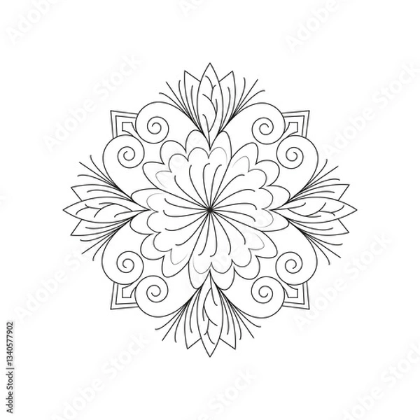Fototapeta Beautiful Mandala Art with Minimal Design for Meditation and Relaxation