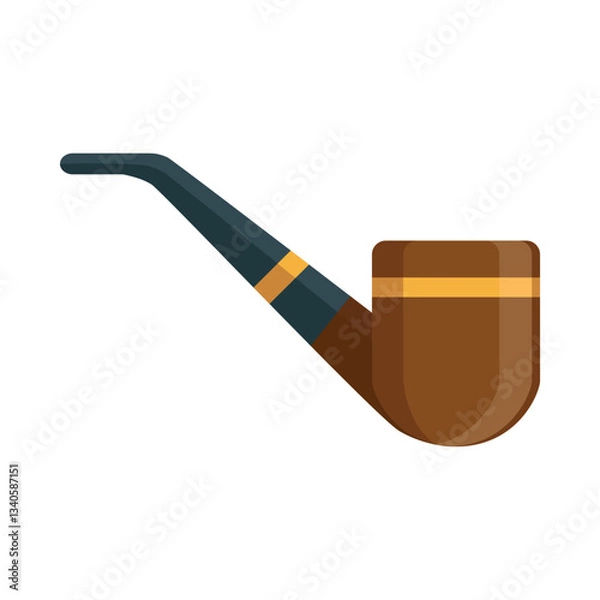 Fototapeta A smoking pipe. A device for smoking tobacco. Wooden pipe for smoking. Retro style. Vector illustration for design and web.