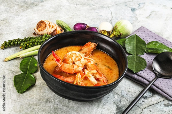 Fototapeta Tom Yum soup with prawn