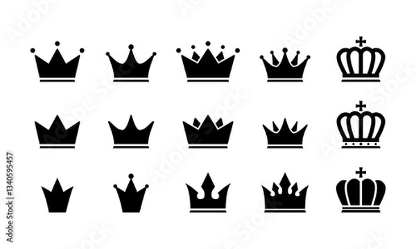 Obraz 王冠　アイコン　白黒