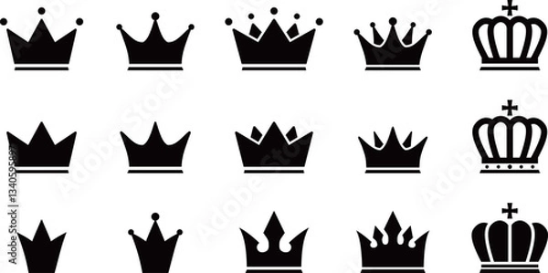 Obraz 王冠　アイコン　白黒