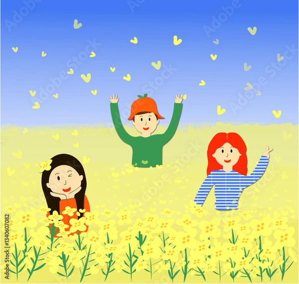 Obraz children with flowers