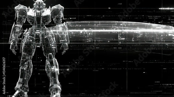 Obraz Translucent Gundam: A Digital Masterpiece