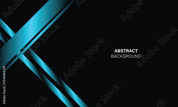 Fototapeta Abstract background black with creative shape line gradient blue light shadow vector design.