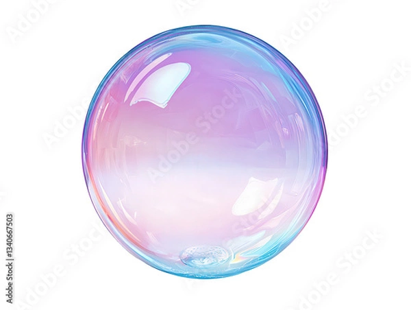 Obraz A colorful soap bubble reflecting light in various shades, showcasing a smooth, spherical shape with a mesmerizing gradient, Transparent Background.