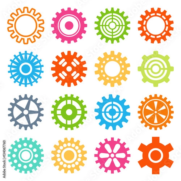 Fototapeta Gear icons isolated vector illustration.