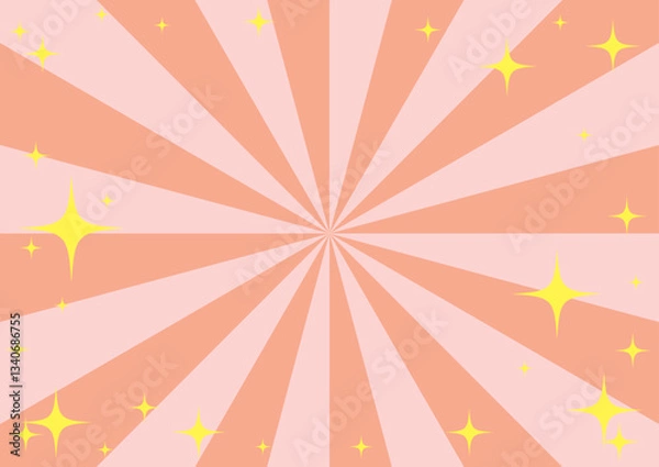 Obraz 集中線のキラキラした賑やかな背景イラスト