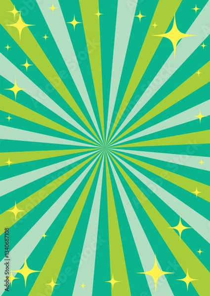 Fototapeta 集中線のキラキラした賑やかな背景イラスト