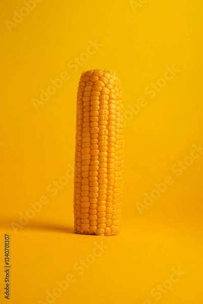 Obraz corn cob on yellow background