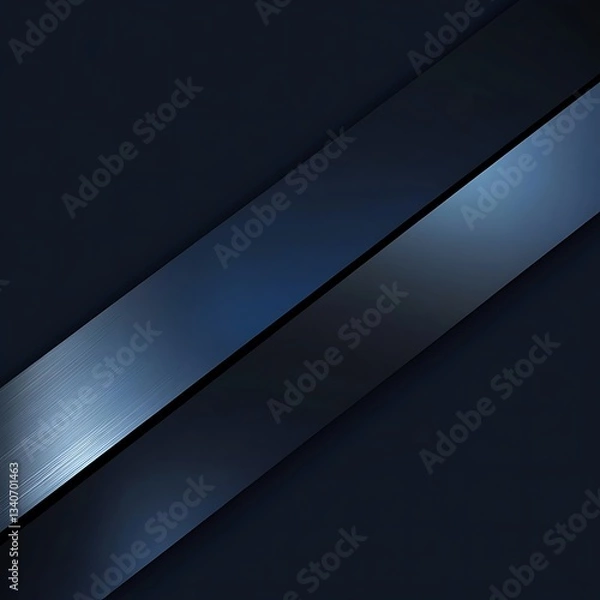Fototapeta Black dark blue silver white modern abstract background. Geometric shape. Line stripe angle 3d shadow. Gradient. Metal metallic. Brushed matte. Business technology. Wide banner. Ai Generate   