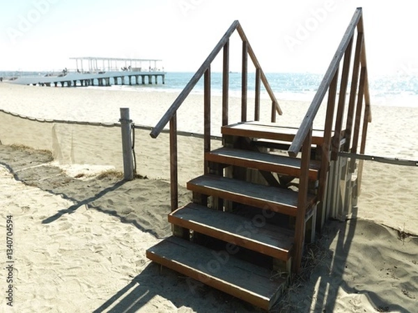 Obraz ビーチへの階段