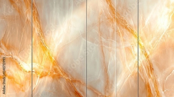 Fototapeta A close-up of exquisite marble texture featuring warm tones and fluid patterns, embodying elegance and sophistication often found in natural stone designs.
