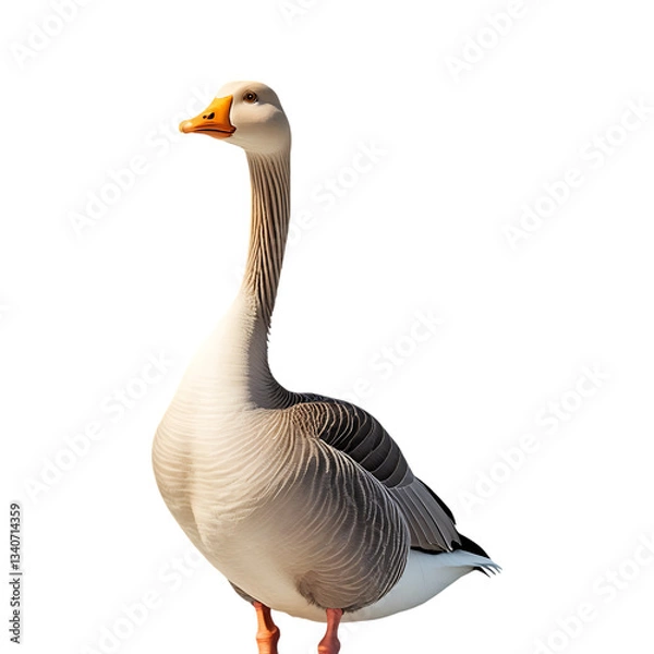 Fototapeta A duck isolated on transparent and white background