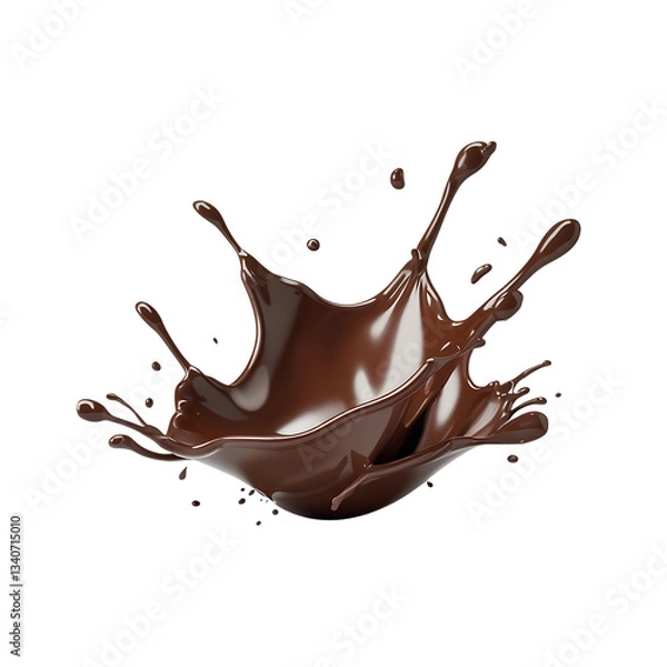 Fototapeta Isolated chocolate milk splash, isolated on transparent background cutout, png
