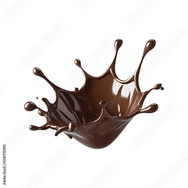 Fototapeta Isolated chocolate milk splash, isolated on transparent background cutout, png