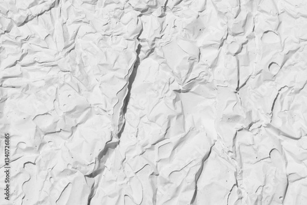 Obraz 3d brick background, white relief pattern, stone wall texture, white crumpled paper effect.