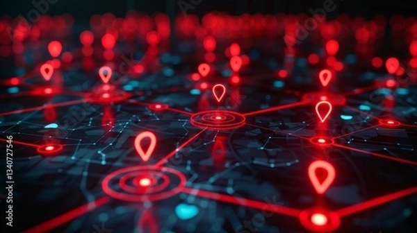 Obraz Visualization of data breaches highlighting vulnerabilities in cyber security protocols and malware threats