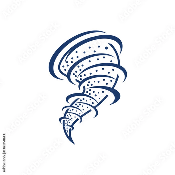 Fototapeta Tornado vector illustration in blue color