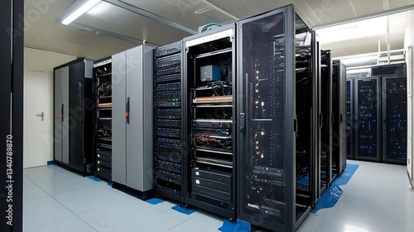 Fototapeta High-Tech Server Room: A Glimpse into the Digital Core