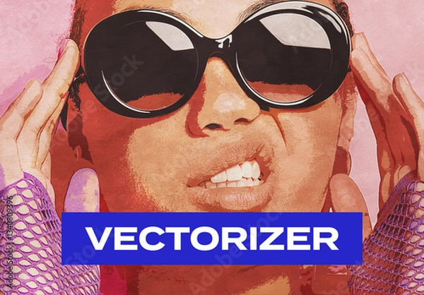 Fototapeta Vectorizer Vector Cartoon Comics Art Photo Effect Paper Texture Template Mockup Overlay Style