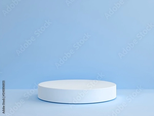 Fototapeta Elegant white display stand with smooth lighting.