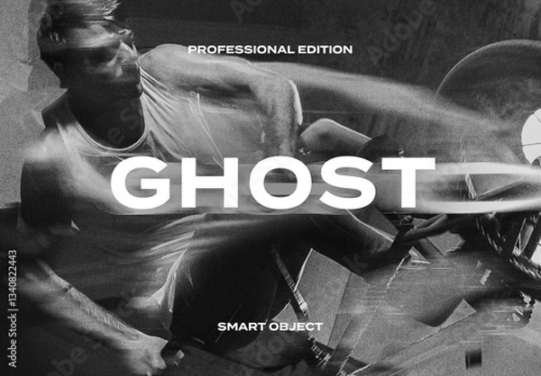 Obraz Ghost Phantom Photo Effect Paper Texture Template Mockup Overlay Style