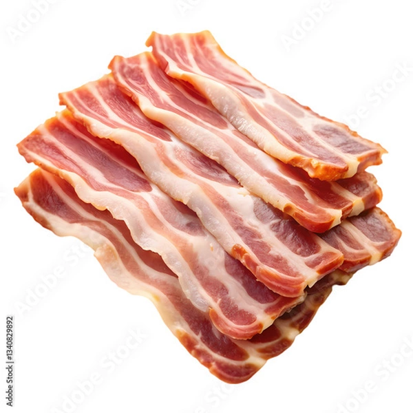 Fototapeta Crispy Bacon: High-Quality, Delicious Bacon Slices isolated on transparent background