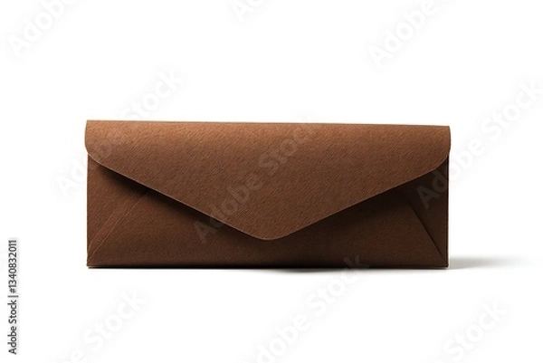Fototapeta a brown paper envelope lying flat on a white background