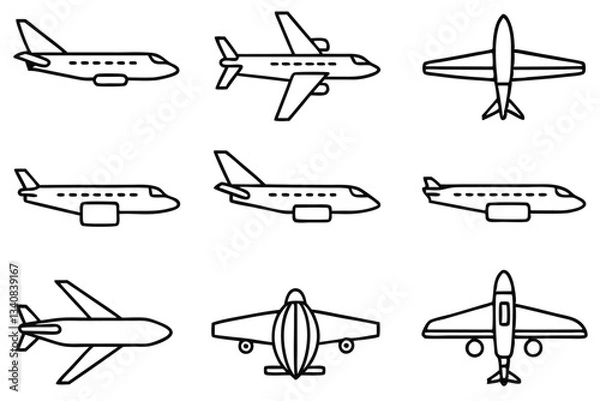 Fototapeta aero carrier pro line art high tech vehicle outline.eps