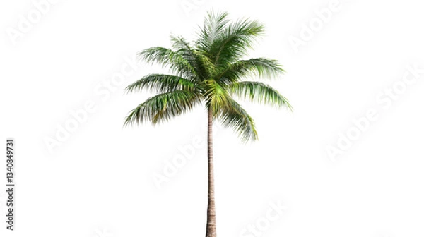 Obraz Isolated palm tree swaying gently in the breeze on transparent background