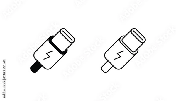 Fototapeta C Type icon design with white background stock illustration