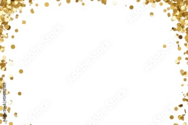 Fototapeta white background with gold confetti on it