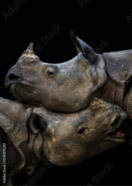 Obraz rhino on black background