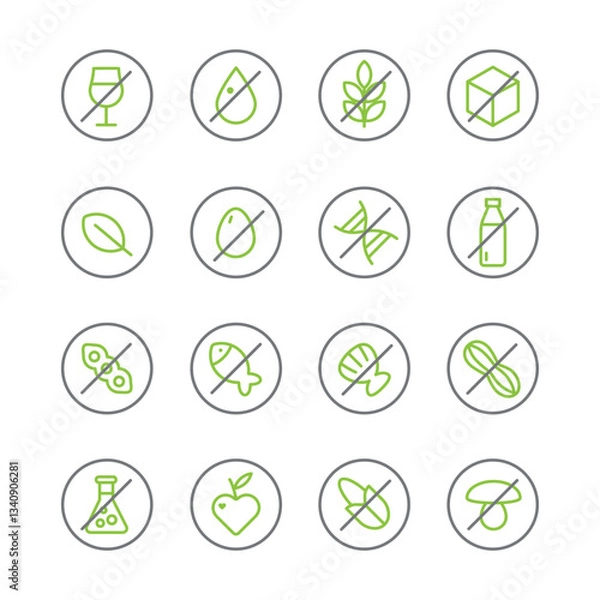 Obraz Allergen icons set