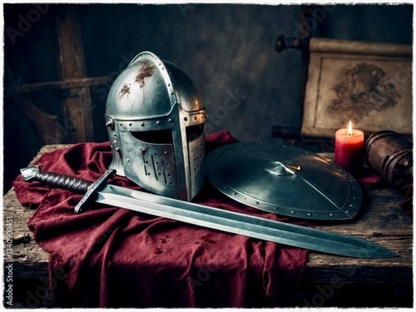 Obraz Templar’s Resolve: A Still Life of War and Honor