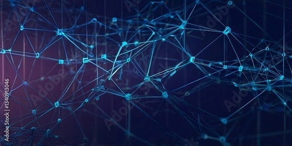 Obraz Abstract technology network mesh concept banner background design