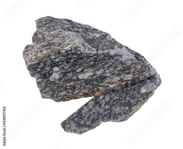 Obraz Granite sample isolated. Igneous rock specimen.