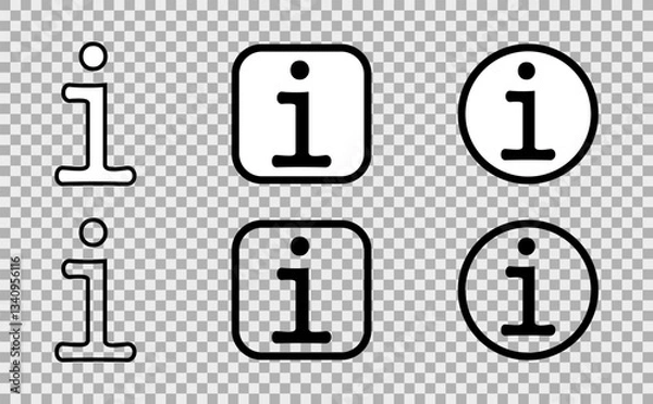 Fototapeta Information icon, information symbol. Tooltip button icon. Illustrations on a white and blank background. Information icons set. EPS 10. Vector illustrations