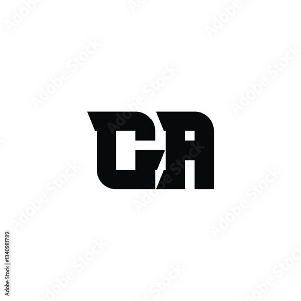 Fototapeta GA monogram logo design letter text name symbol monochrome logotype alphabet character simple logo
