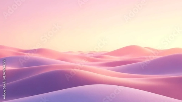 Fototapeta Abstract pastel landscape with soft rolling hills and gentle gradients creating a serene and dreamy atmosphere for relaxation and inspiration