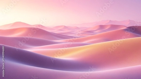 Fototapeta Abstract pastel landscape with soft rolling hills and gentle gradients creating a serene and dreamy atmosphere for relaxation and inspiration