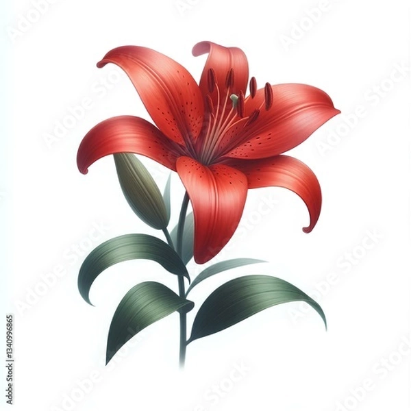 Obraz red and white lily