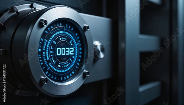 Obraz Futuristic Digital Safe Lock with Advanced Security Technology