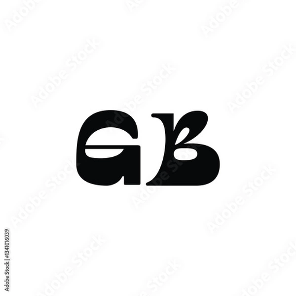 Fototapeta GB monogram logo design letter text name symbol monochrome logotype alphabet character simple logo