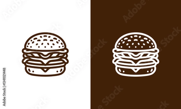 Obraz Burger vector icon logo design template ai generated