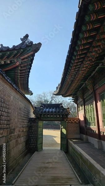 Fototapeta Korean palace beautiful and quiet scenery